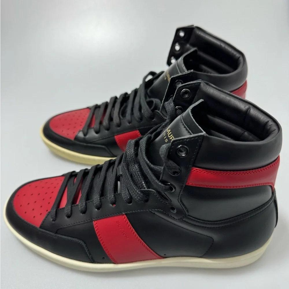 Saint Laurent Sl01 High Top Sneakers Black Red 
Men’s EU 40/US 7 - Picture 3 of 8